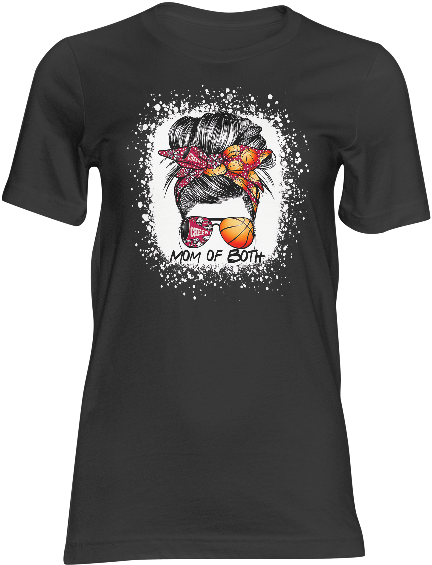 Mom of both basketball and Cheer Short sleeve T