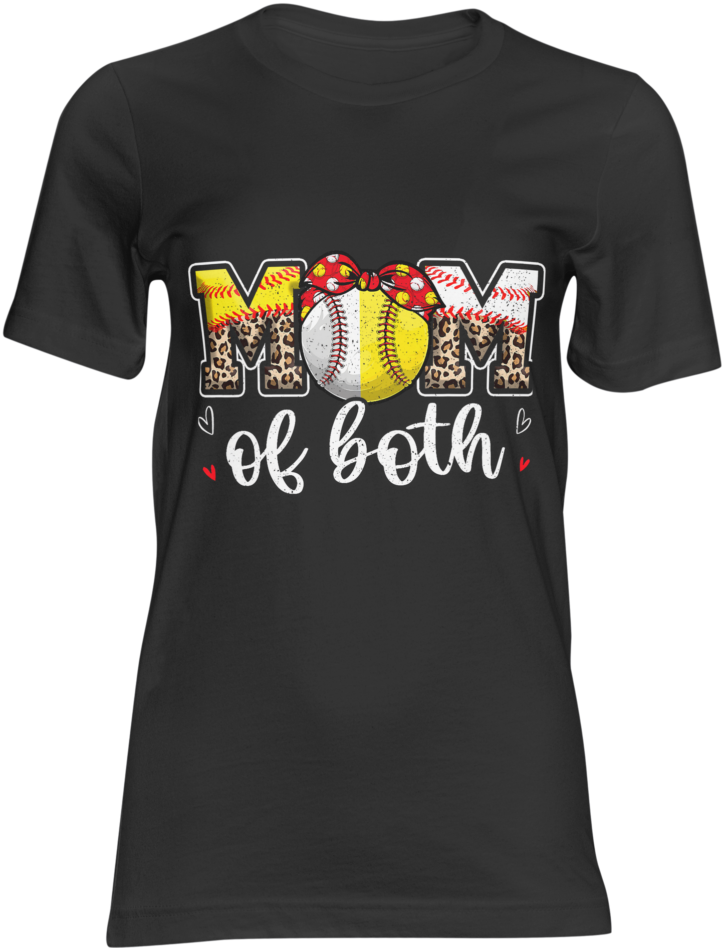 Mom Of Both Softball And Baseball Cheetah Short Sleeve T